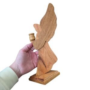 Vintage Wooden Wall Sconce Candle Holder Angel Primitive Cottagecore Grandmacore